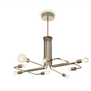 Plafon IDEAL LUX triumph sp8 latão 160269