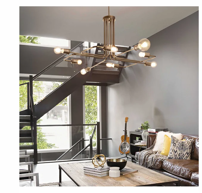 Plafon IDEAL LUX triumph sp8 latão 160269