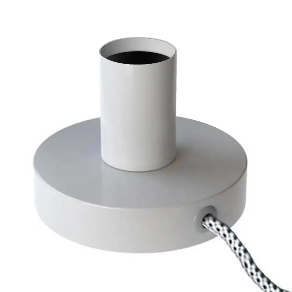 Posaluce - Candeeiro de mesa em metal e ficha UK - Branco brilhante
