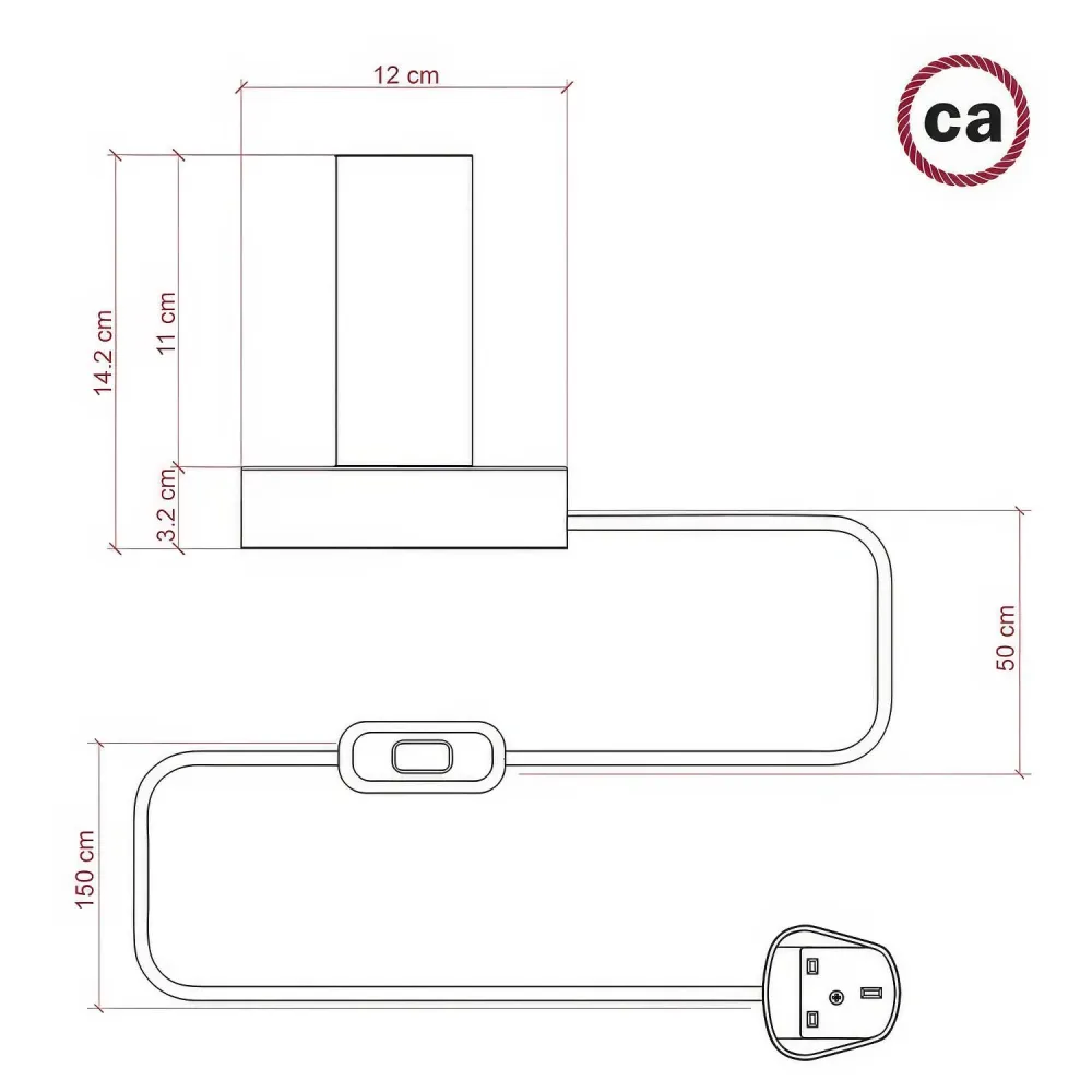 Posaluce - Lâmpada de mesa em madeira Large e ficha UK - Neutro