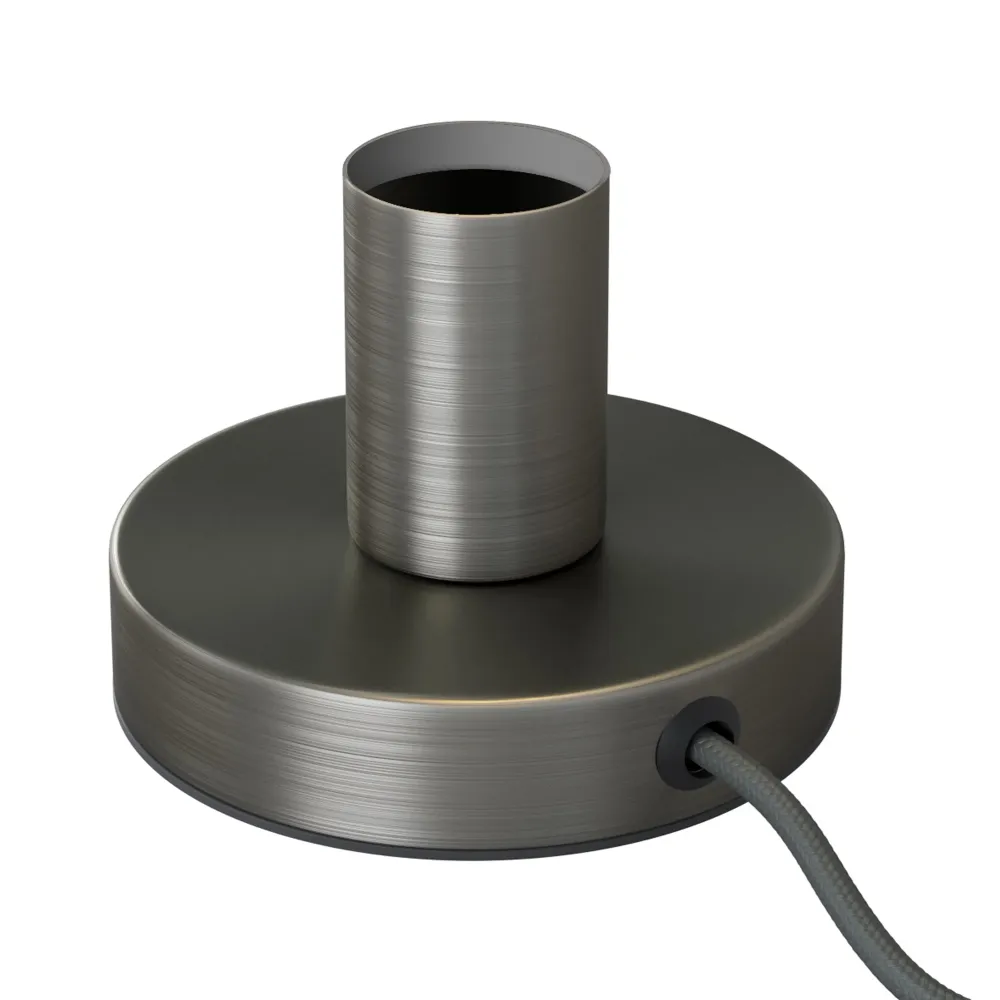 Posaluce - Lâmpada de mesa em metal e ficha UK - Titânio acetinado