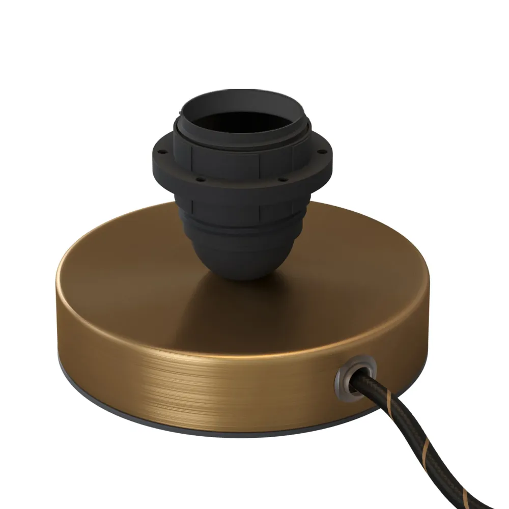 Posaluce para abajur - Candeeiro de mesa em metal e ficha UK - Bronze acetinado