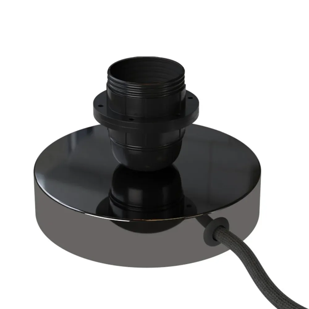 Posaluce para abajur - Candeeiro de mesa em metal e ficha UK - Preto pérola