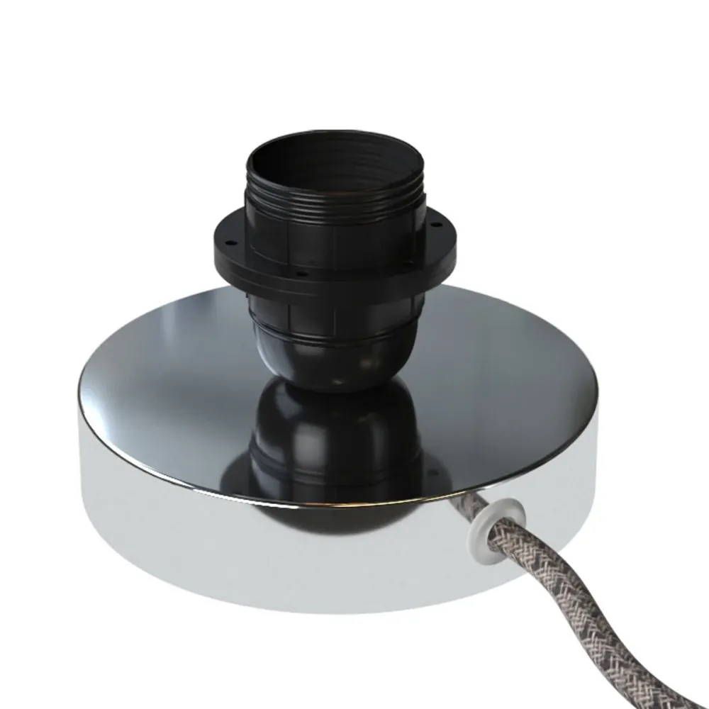 Posaluce para abajur - Luminária de mesa em metal - Cromado.