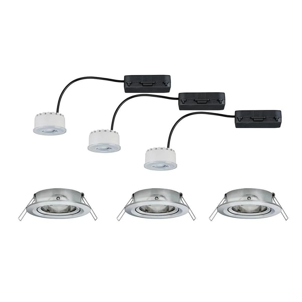 Premium EBL Definir Coin Rd Schwb. Alumínio LED 3x6.8w diminuto