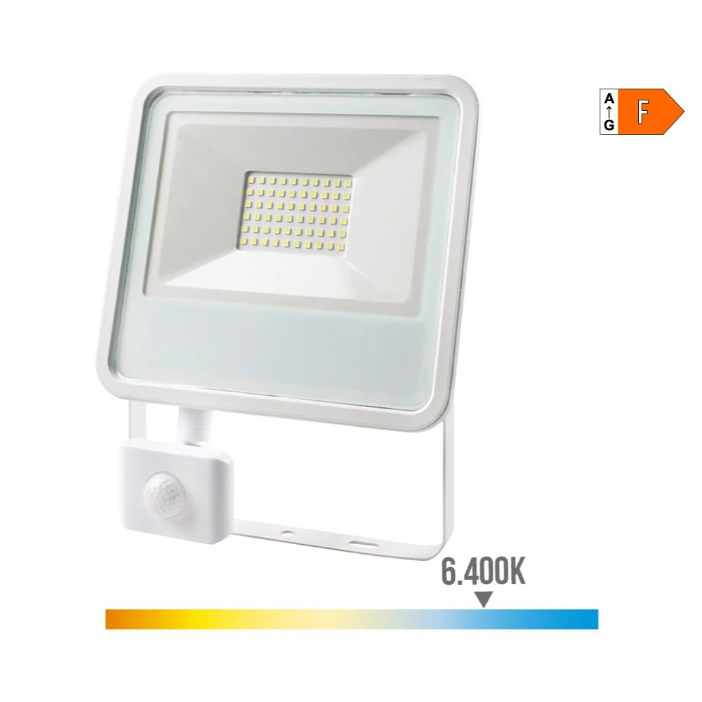 PROJETOR LED 50W 4000LM 6400K LUZ FRIA COM SENSOR DE PRESENÇ 23,