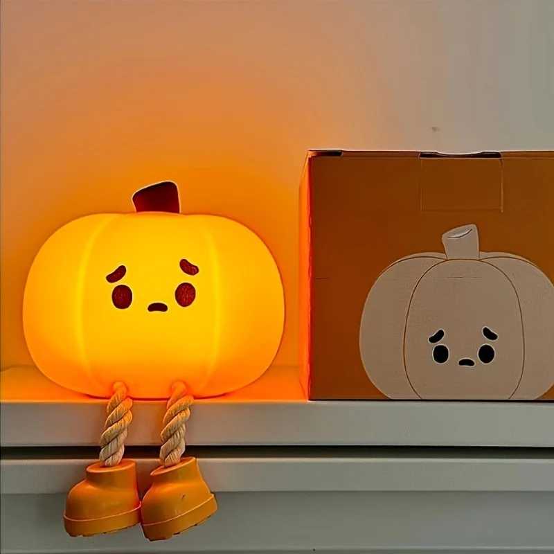 PumpkinGlow - Lâmpada Noturna de Abóbora LED Recarregável por USB