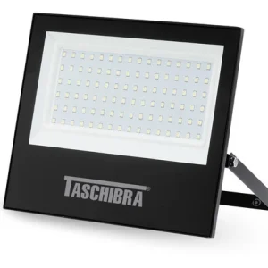 Refletor Holofote Slim Preto 100w Led 6500k Bivolt Taschibra