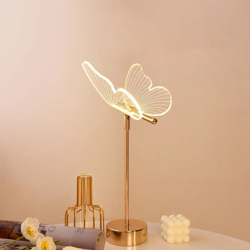 RetroGlow - Candeeiro de Mesa LED Borboleta em Design Antigo para Sala de Estar e Escritório
