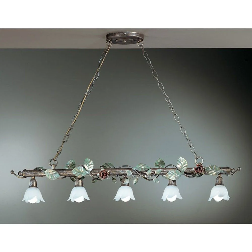 Rosaio Bar 5-Flame Gold-Silver-Green 20cm