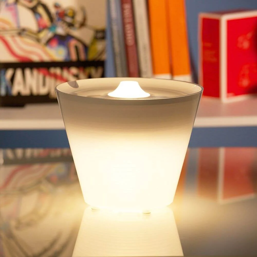 Rotaliana multipot + recipiente de cabo da lâmpada de mesa + estação de carregamento cromo