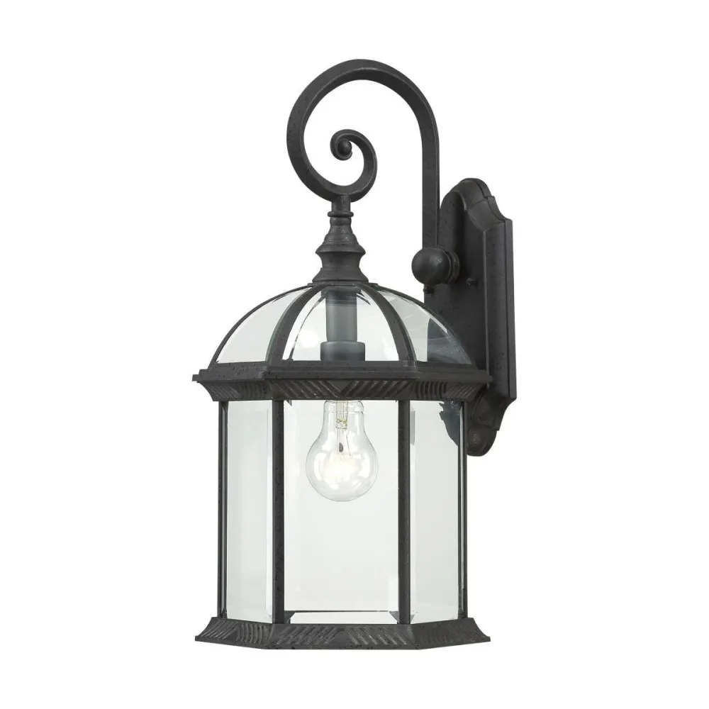 Farol exterior boxwood 19'' negro texturizado satco