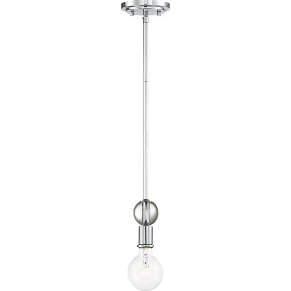 Lampara mini colgante bounce 1 luz niquel satco