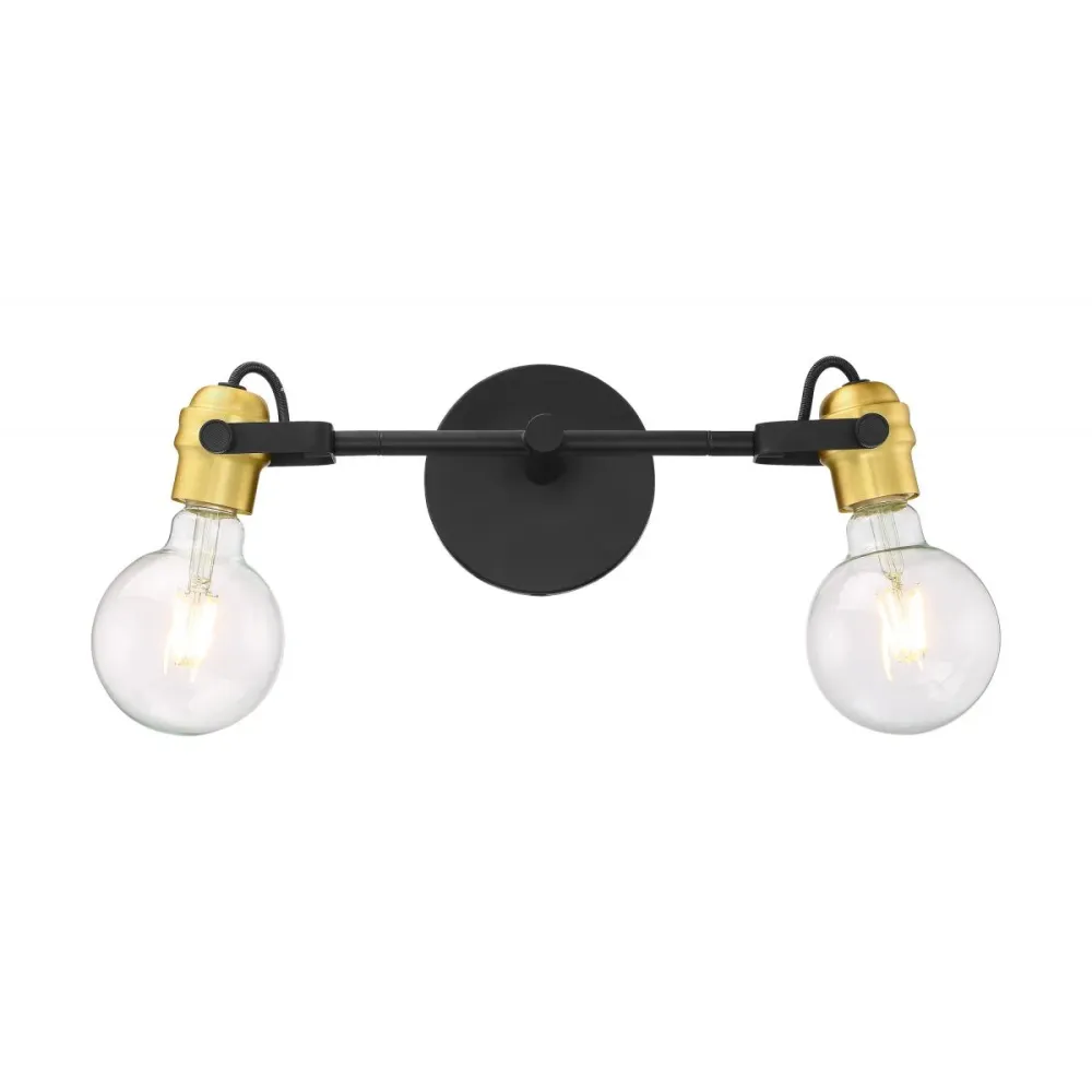 Luminaria interior mantra 2 luces laton negro satco
