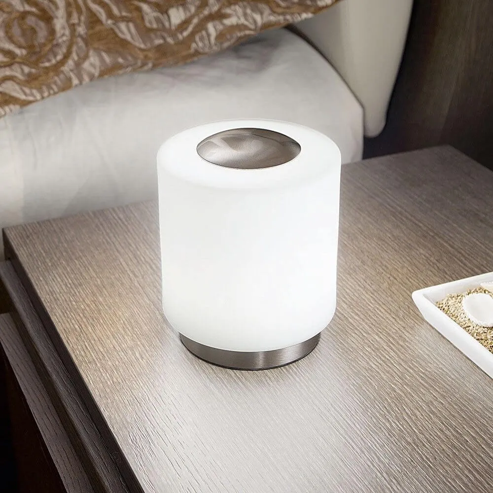 SIMI LED PABLE LUBLE com tela de vidro Satinado níquel, branco