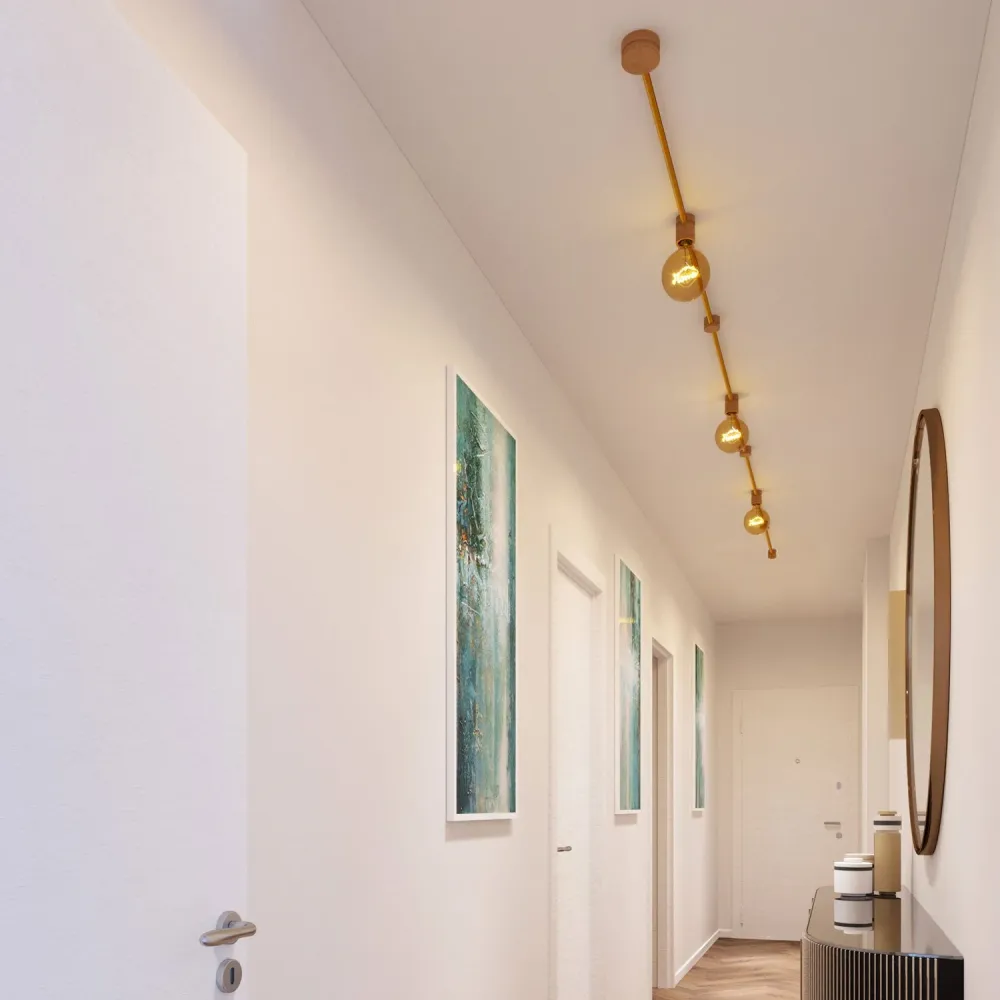Sistema Filé Linear Kit - com cabo CM05 de 5 m para grinalda de luz e 7 componentes em madeira para interiores