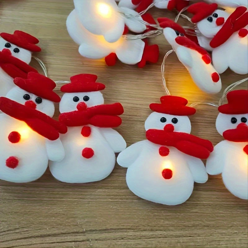 SnowGlow - Cordão de Luzes LED com Boneco de Neve de Peluche 1,5 Metros