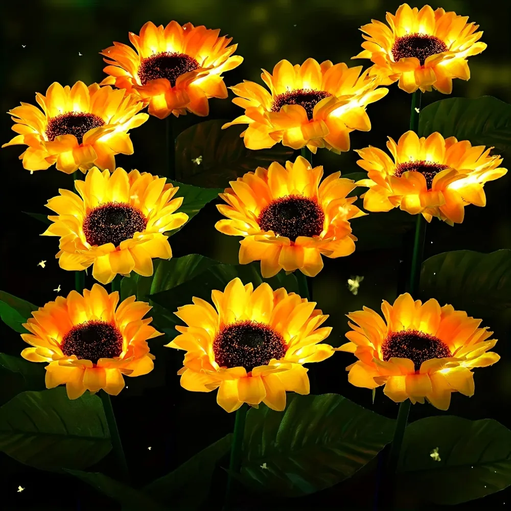 SolarBloom - Iluminação de Jardim LED com 3 Cabeças, à Prova de Água