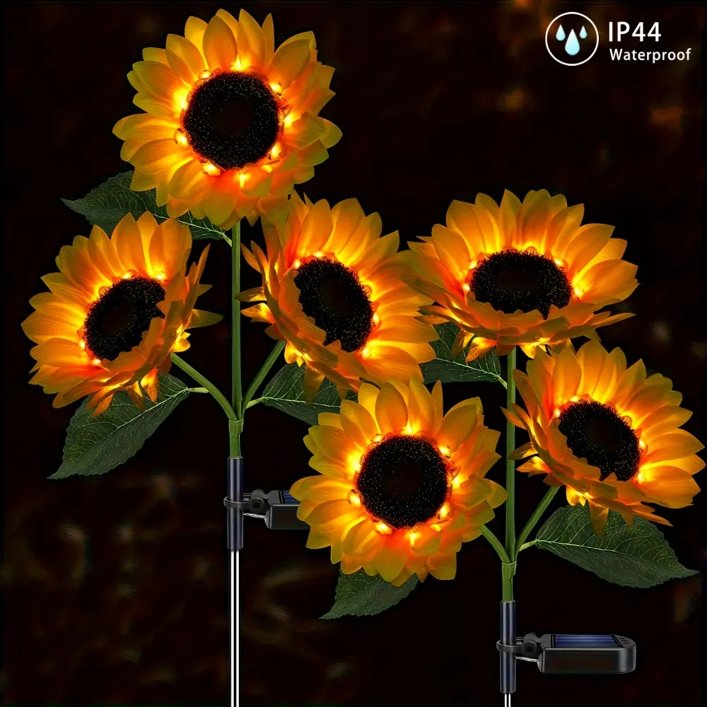 SolarBloom - Iluminação de Jardim LED com 3 Cabeças, à Prova de Água