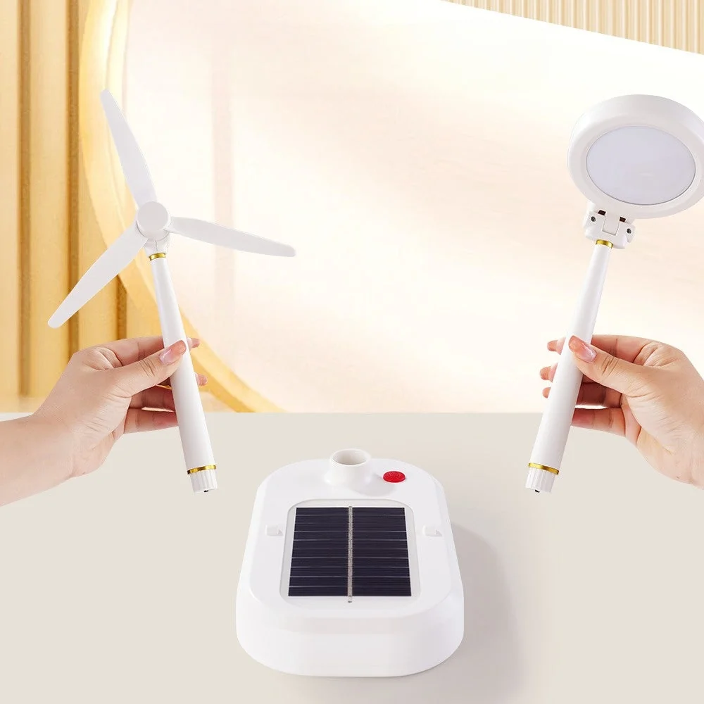 SolarBreeze - Lâmpada Solar com Ventoinha – Lâmpada de Mesa Multifuncional para Casa e Escritório