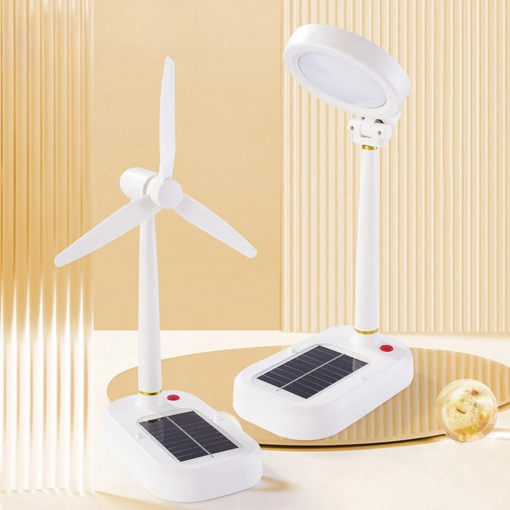 SolarBreeze - Lâmpada Solar com Ventoinha – Lâmpada de Mesa Multifuncional para Casa e Escritório