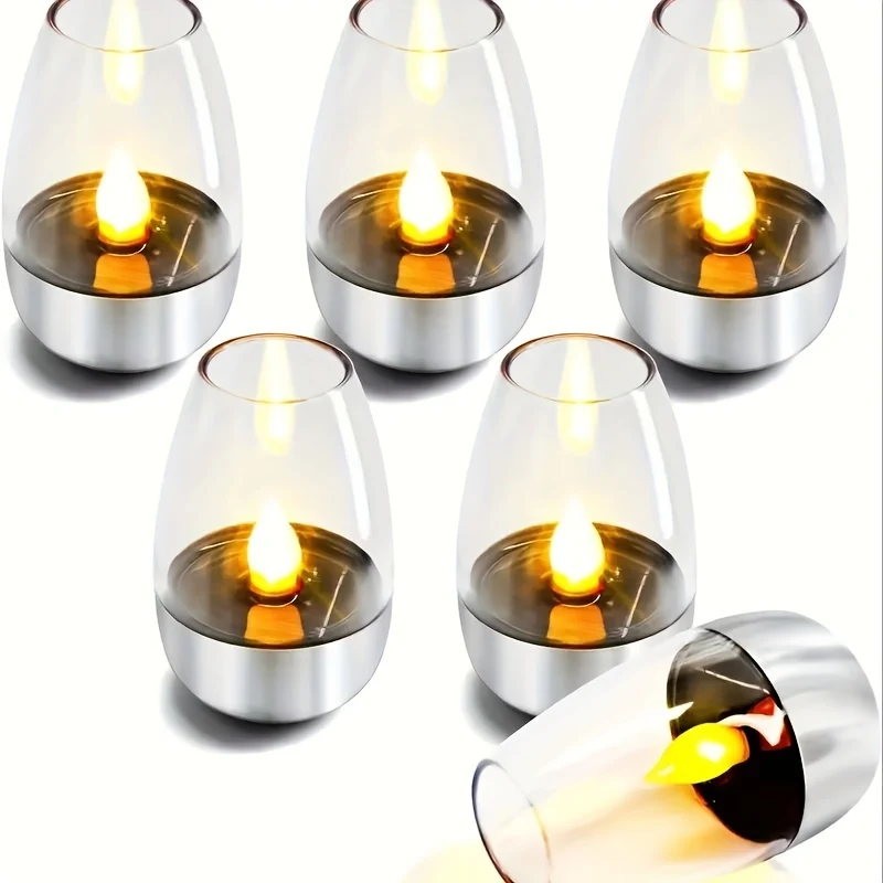 SolarCandle - Vela LED Energia Solar, Lâmpada Decorativa de Vela Branca Quente