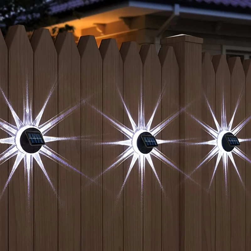 SolarFence - Conjunto de 4 Iluminações LED à Energia Solar à Prova de Água para Cercas, Pátios e Escadas