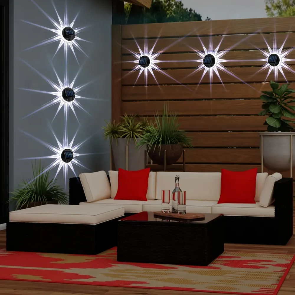 SolarFence - Conjunto de 4 Iluminações LED à Energia Solar à Prova de Água para Cercas, Pátios e Escadas