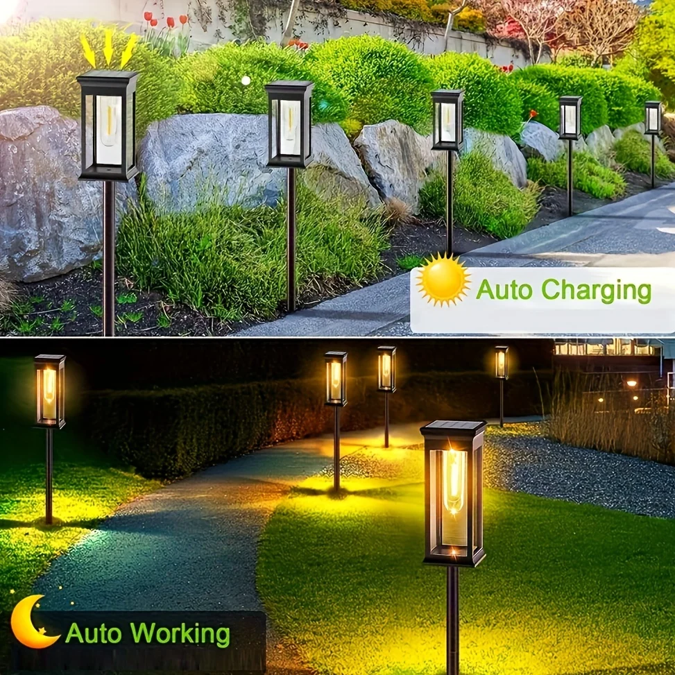 SolarLux - Conjunto de 4 Peças de Iluminação Solar para Jardim IP44 à Prova de Água
