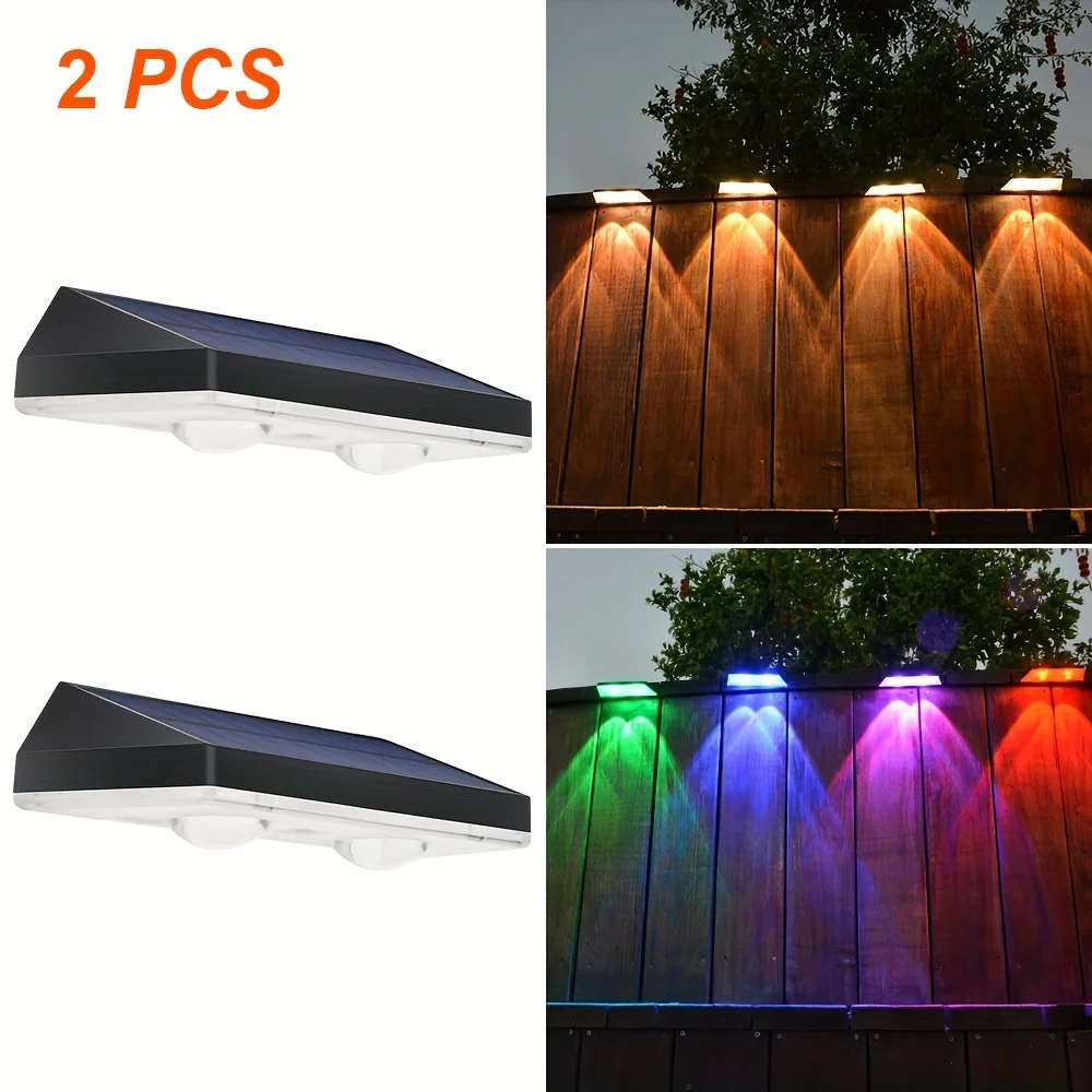 SolarShine - 2 Peças de Lâmpadas de Parede Solares com Mudanç de Cor e Luz Quente