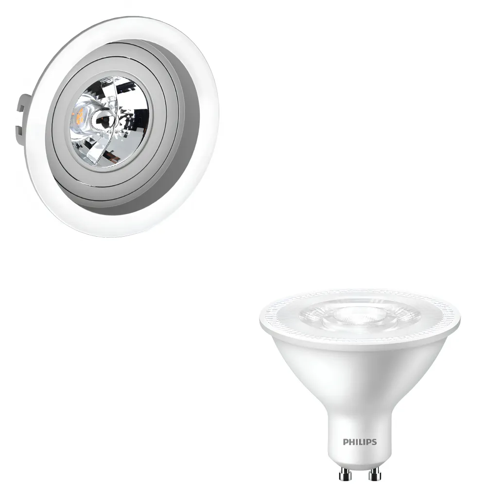 Spot Led Redondo Recuado Ar70 Branco 5W 2700K 525Lm Philips