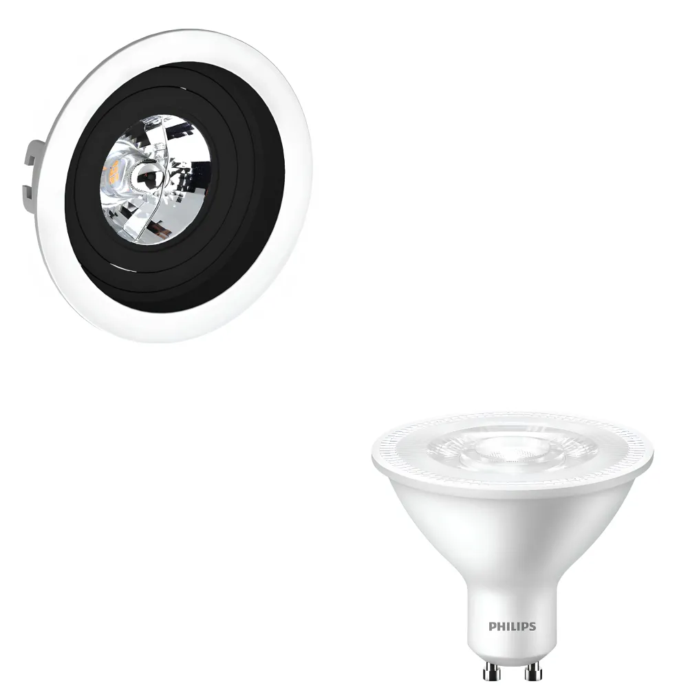 Spot Led Redondo Recuado Ar70 Br/Pt 5W 2700K 525Lm Philips