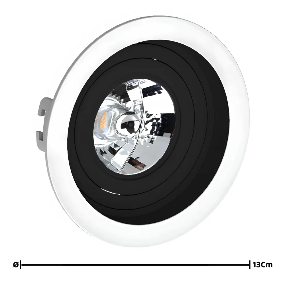 Spot Led Redondo Recuado Ar70 Br/Pt 5W 2700K 525Lm Philips
