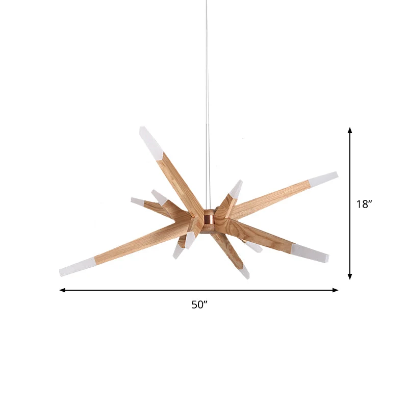 Starlite – Candeeiro de Teto Sputnik em Madeira com Iluminação LED Contemporânea