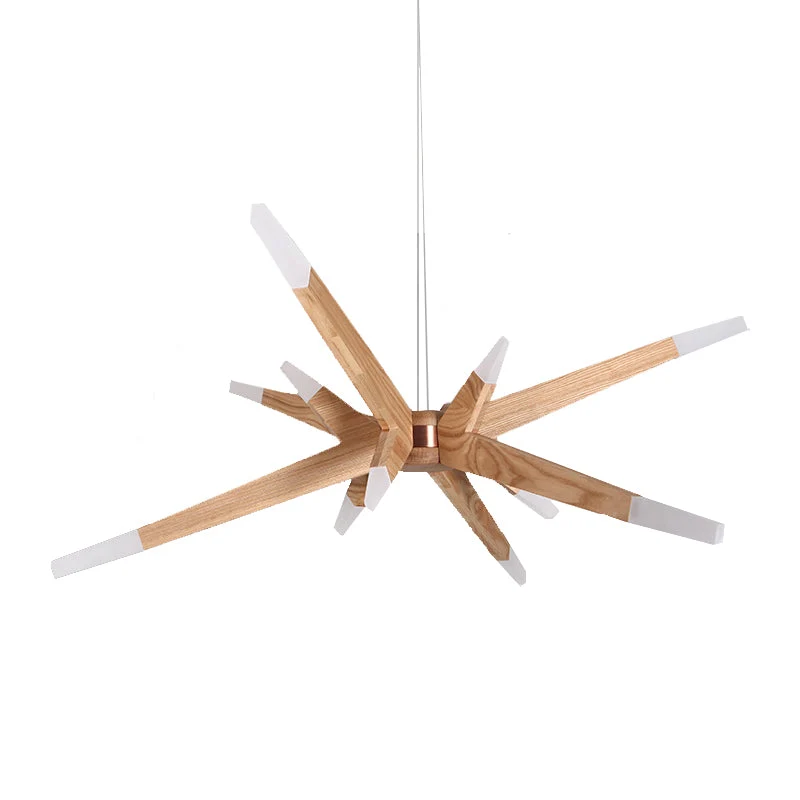 Starlite – Candeeiro de Teto Sputnik em Madeira com Iluminação LED Contemporânea