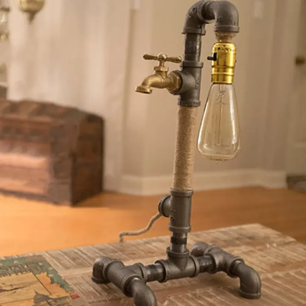 SteamLume - Candeeiro de Mesa Estilo Vapor com Design Industrial Antigo – Iluminação Decorativa Retro