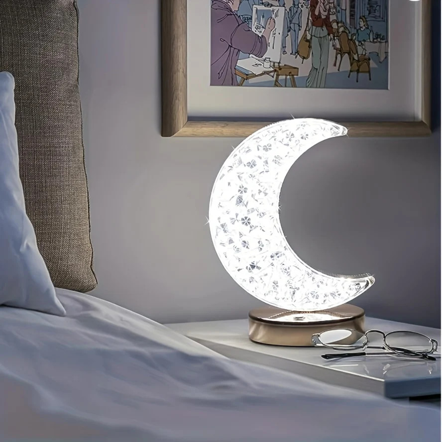 SterLamp - Candeeiro de Mesa de Cristal Regulável com Controlo Tátil