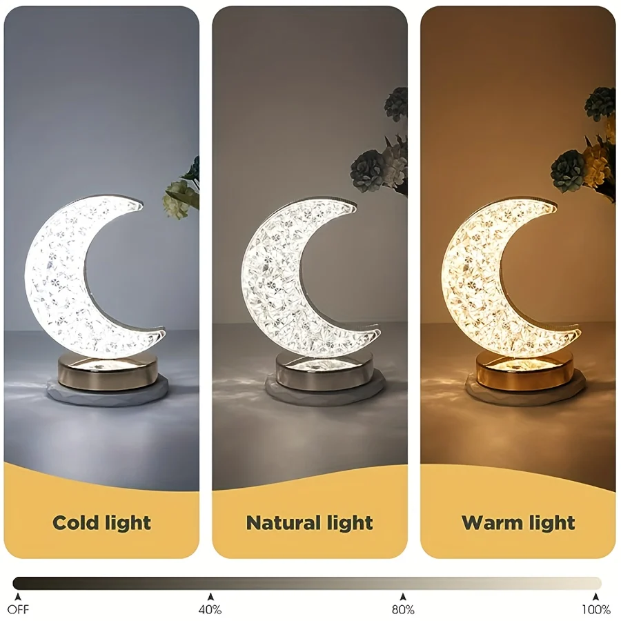 SterLamp - Candeeiro de Mesa de Cristal Regulável com Controlo Tátil