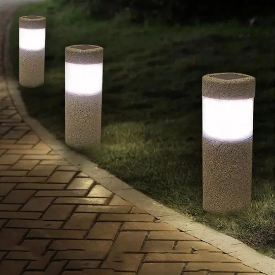 StoneBeam – Lâmpada de Coluna Solar LED para Jardim – Iluminação Exterior Resistente ao Tempo e Poupa de Energia