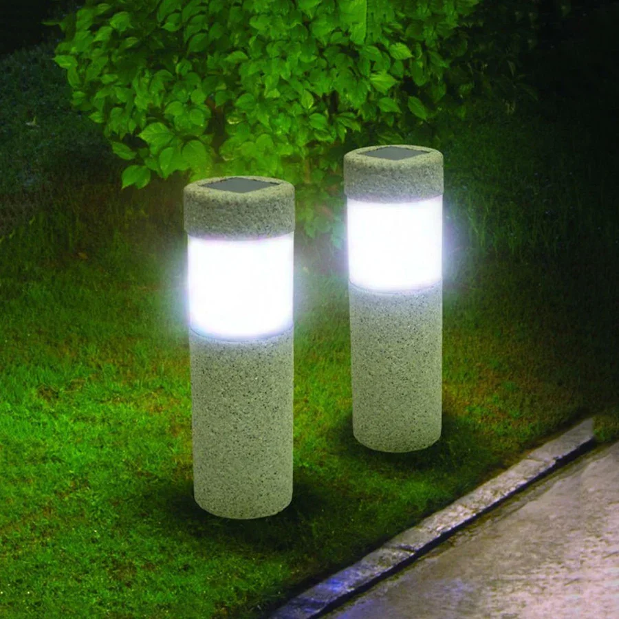 StoneBeam – Lâmpada de Coluna Solar LED para Jardim – Iluminação Exterior Resistente ao Tempo e Poupa de Energia