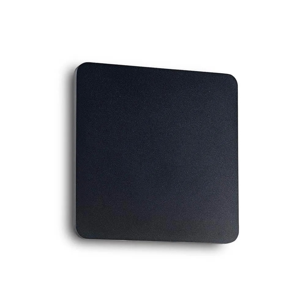 Tampa da lâmpada de parede LED quadrada grande preto