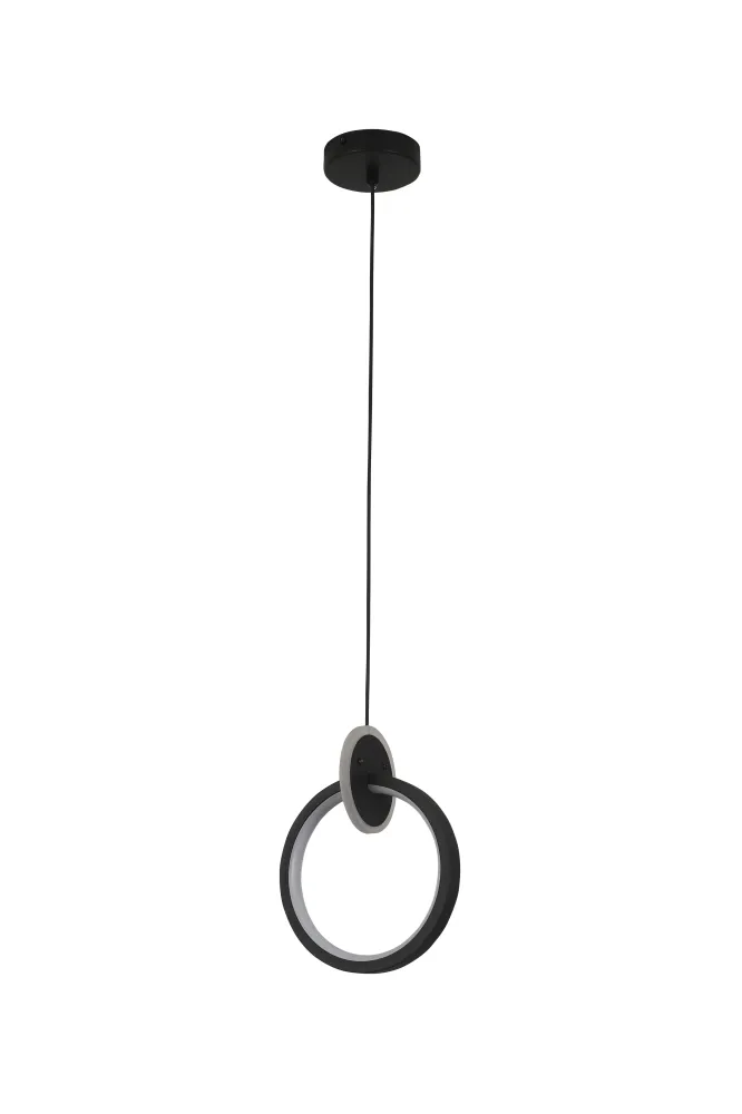 Lampara colgante Vianello Tecnohome negro luz neutra 4000k