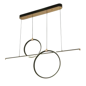 Lámpara colgante Vitali Tecnohome negro y laton con luz led ajustable