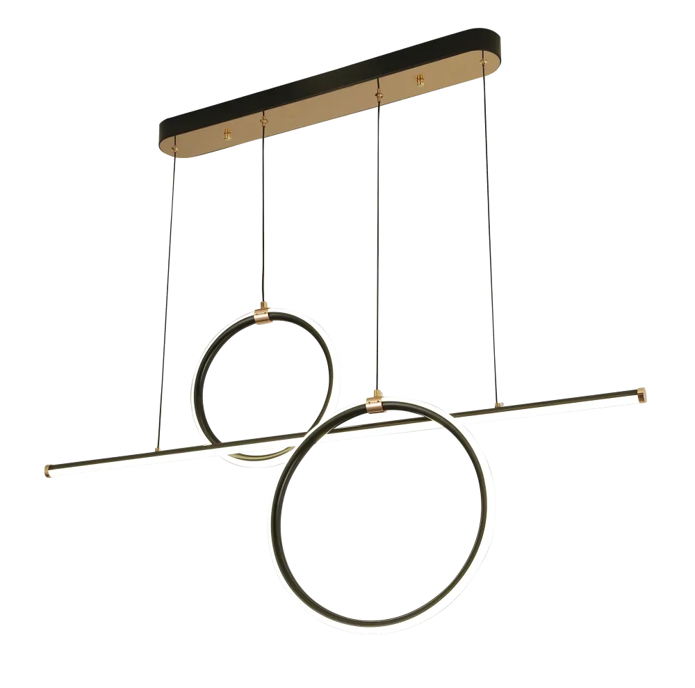 Lámpara colgante Vitali Tecnohome negro y laton con luz led ajustable