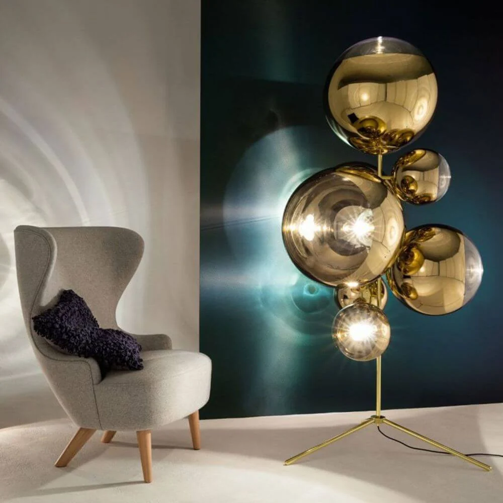 Tom Dixon Mirror Ball ficou com lustre de costura de lustre