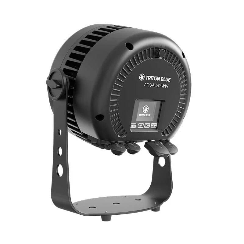 Triton Blue Aqua 120 WW - PAR LED IP65 12 × 10 W CW+WW (2 en 1) con óptica 25°, RDM y conectores REAN/Neutrik