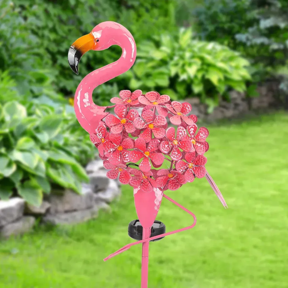 TropiGlow – Lâmpada de Jardim Solar Flamingo – Luz Decorativa LED para Exterior, Resistente ao Tempo e Energia Solar