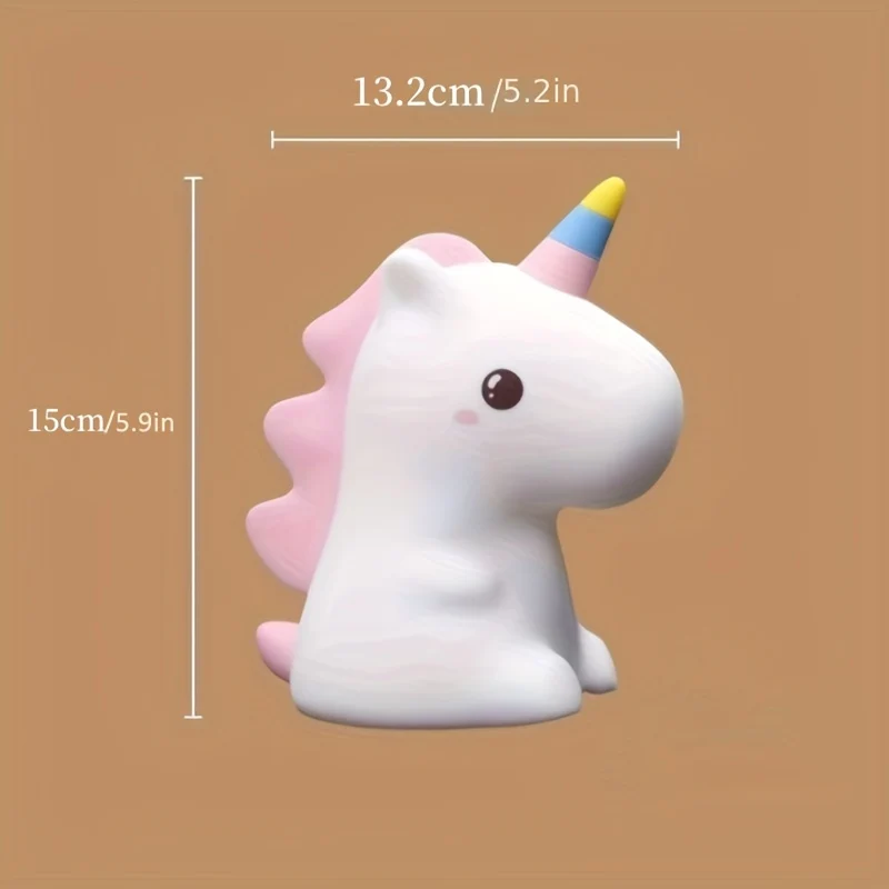 UnicornGlow - Lâmpada Noturna Quente de Unicórnio com 7 Cores e Proteção para os Olhos