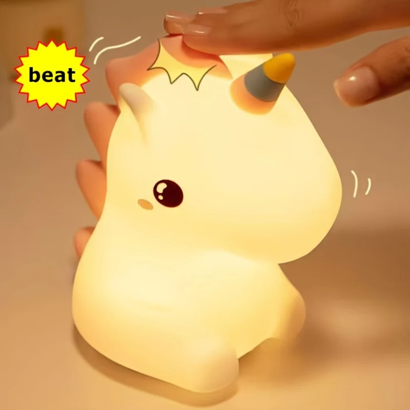 UnicornGlow - Lâmpada Noturna Quente de Unicórnio com 7 Cores e Proteção para os Olhos