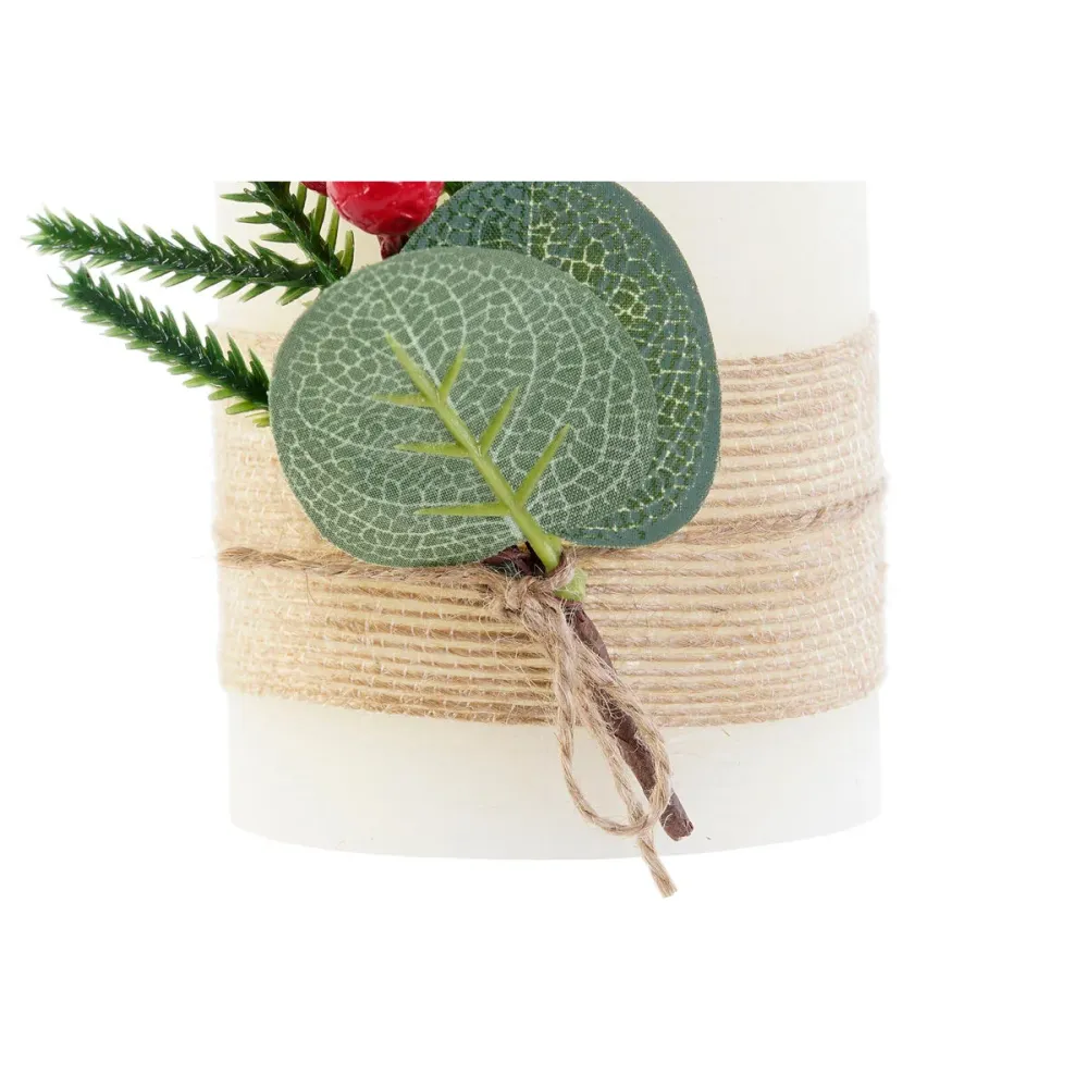 Vela LED DKD Home Decor Branco 7 x 7 x 12 cm (AA)